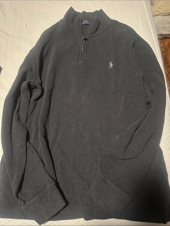 Polo Ralph Lauren Other - Polo by Ralph Lauren Charcoal Gray Half-Zip Knit Sweater